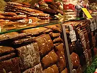 Different shapes of Lebkuchen on sale at the Christkindlesmarkt, Nuremberg