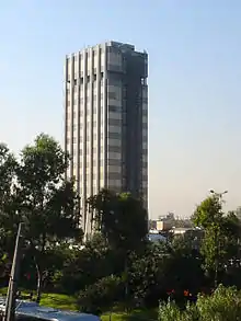 Picture of a building as seen from the fire escape side.