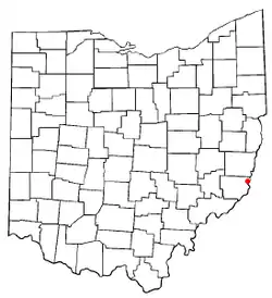 Location of Clarington, Ohio