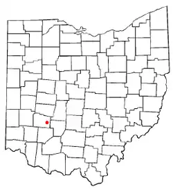 Location of Jamestown, Ohio