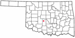 Location of Pocasset, Oklahoma