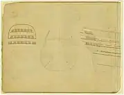 Half plan of HMS Ossory, showing lines.