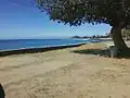 Looking west past the seawall at the Pililaau ARC.