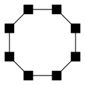 8 speakers spaced on a circle by 45°, first speaker 0°