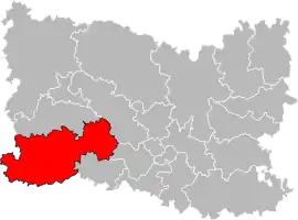 Situation of the canton of Chaumont-en-Vexin in the department of Oise