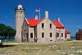 Old Mackinac Point Light, a non-Milwaukee use of Cream City brick built in 1892.