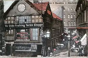 The Old Wellington Inn (1552) and Shambles Square, Manchester, England, moved 1999.