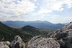 View of Supramonte mountain range, located in the province