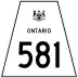 Highway 581 marker