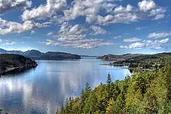 View of the Opløfjord in Nærøy