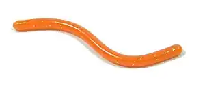 A soft plastic lure or "trout worm"