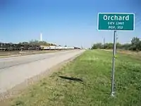 City limit sign on Hwy 36 looking SE