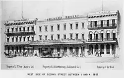 Historical drawing of Orleans Hotel.