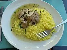 Risotto alla milanese with ossobuco