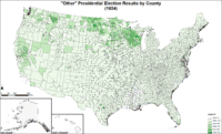 Map of "other" presidential election results by county