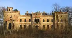 Ruins of the former palace in Otok