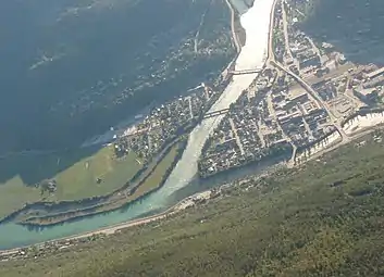 Aerial view of the Otta River.