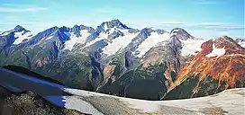 Otter Mountain, the highest peak of the Cambria Icefield area