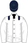 White, dark blue epaulets and cap