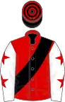 Red, Black sash, White sleeves, Red stars, Black and Red hooped cap