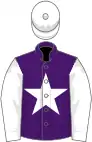 Purple, white star, white sleeves and cap