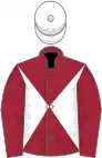 Maroon and white diabolo, maroon sleeves, white cap