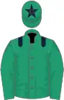 Emerald green, dark blue epaulets and star on cap