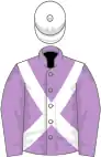 Mauve, white cross-belts and cap