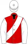 Red, white sash, sleeves and cap