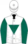 White, dark green inverted triangle and sleeves