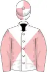 White and pink diabolo, pink sleeves, quartered cap