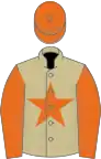 Beige, Orange star, sleeves and cap