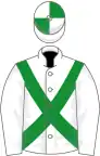 WHITE, green cross-belts, quartered cap