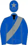 Royal Blue, Grey sash and star on cap