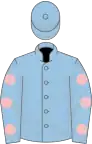 LIGHT BLUE, pink spots, light blue cap