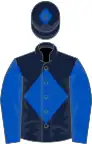 Dark blue, royal blue diamond, sleeves and diamond on cap