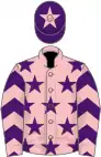 Pink, purple stars, purple and pink chevrons on sleeves, purple cap, pink star