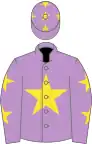 Mauve, Yellow star, Mauve sleeves, Yellow stars and stars on cap