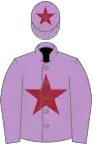 Mauve, maroon star and star on cap