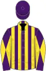 Purple and yellow stripes, diabolo on sleeves