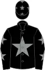 Black, grey star, black sleeves, grey stars and cap