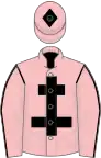 Pink, black cross of lorraine, seams on sleeves, diamond on cap