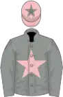 Grey, pink star, pink cap, grey star