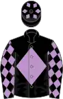 Black, Mauve diamond, diamonds on sleeves and cap