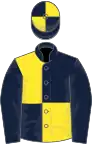 Dark blue and yellow quartered, quartered cap