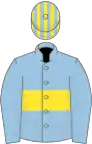 LIGHT BLUE, yellow hoop, striped cap