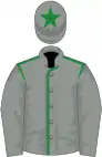 Grey, green seams on body, star on cap