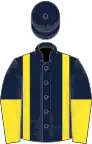 Dark Blue, Yellow braces, halved sleeves