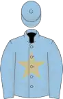 Light blue, beige star