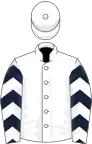 White, dark blue and white chevrons on sleeves